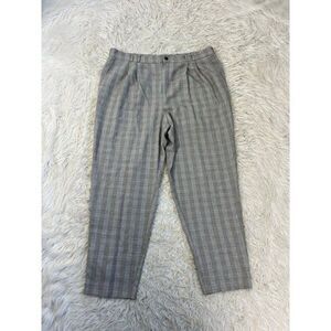 Worthington Womens Plus Size 20 Plaid Vintage 90s Pleated Trouser Brown Pants